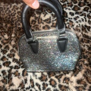 Steve Madden Glittery Silver and Black Mini Bag